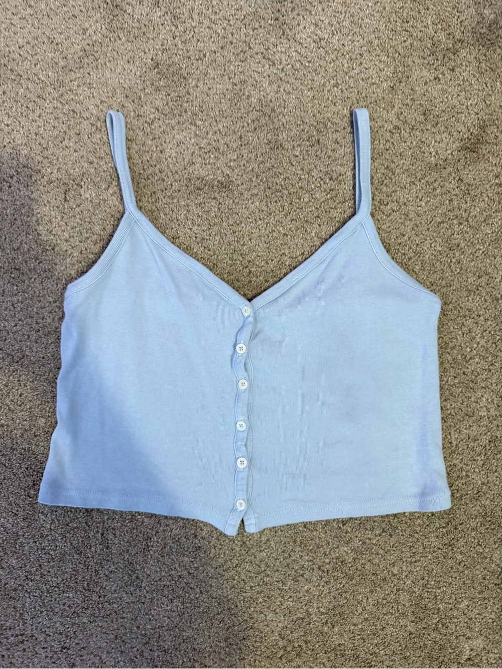 Brandy Melville (John Galt) Light Blue Button-Front Cami Tank